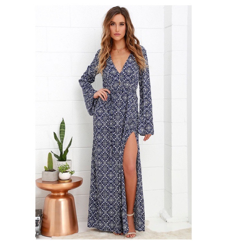 Mandala Daydream Blue Print Maxi Dress